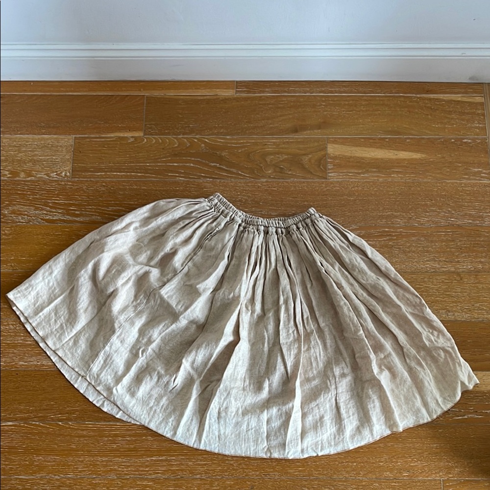 Natural Beige Linen Skirt